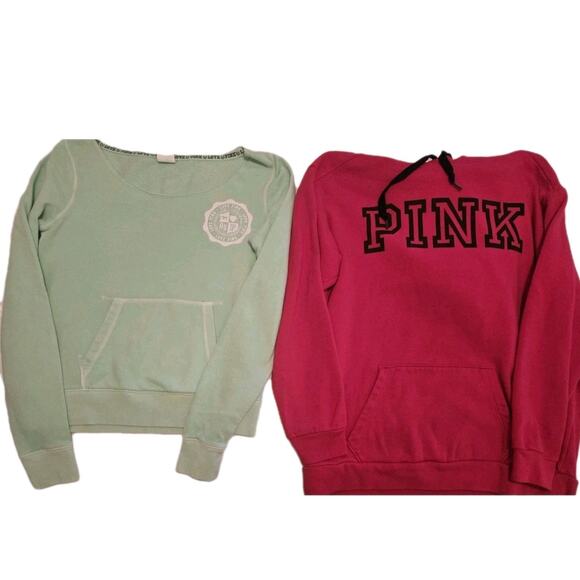 Victorias Secret PINK Lot/bundle of 2 Sweatshirt/ Hoodie Size S/P - Picture 1 of 12